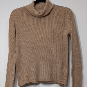 Faded Glory | Vintage Gold Cowl Neck with Ribbed Knit Long Sleeves Size M